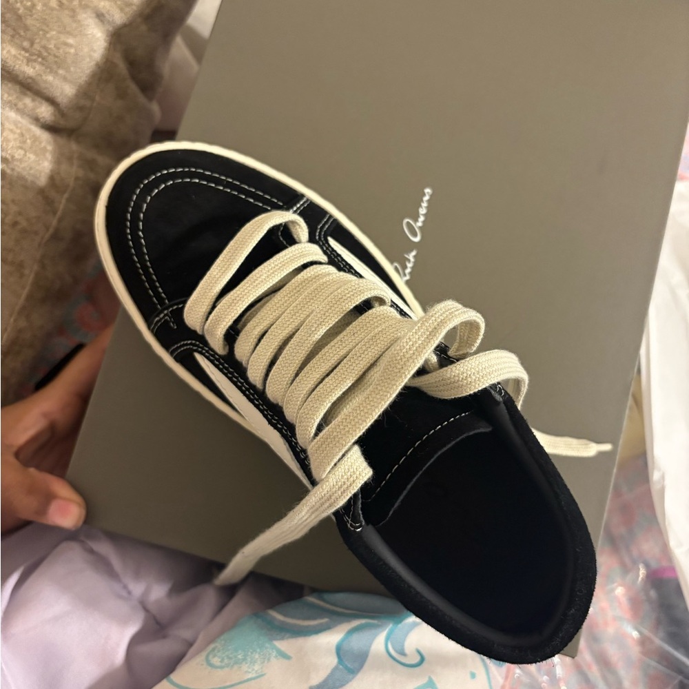 Rick Owens Black and Cream Sneakers - Picture 3 of 3